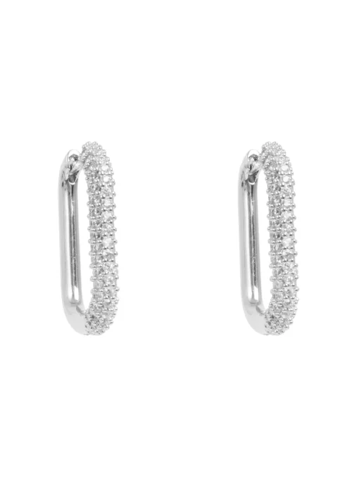 A&C OSLO EARRINGS BRASS 23MM OVAL HOOP W/cry