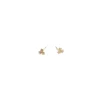 A&C OSLO EARRINGS TRIPPLE CZ FLOWER STEEL GOLD PLEATED