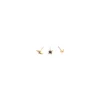 A&C OSLO EARRINGS TRIPPLE STUDS SYMBOL GOLD PLEATED