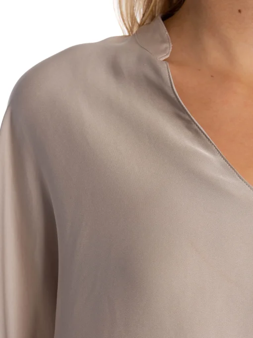 AHLVAR GALLERY BLOUSE NINA V-NECK GREIGE