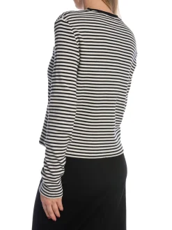 ANINE BING TOPP ALESSIA LONG CREAM/BLACK STRIPE