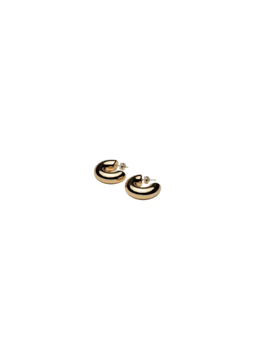 BOW19 EARRINGS GOLD HOOPS S