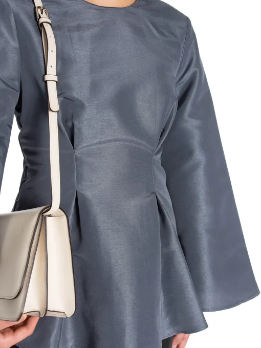 BY MALINA BLOUSE ARIELLE PEPLUM SHAPED SMOKE