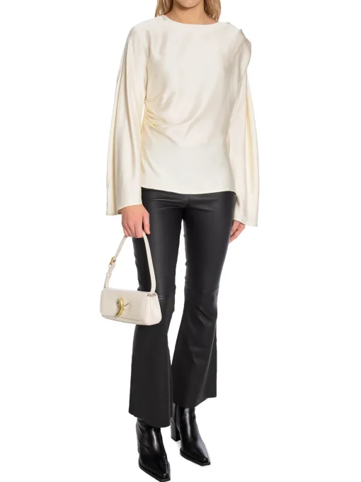 BY MALINA BLOUSE MACKENZIE WIDE SLEEVE DRAPED VANILLA
