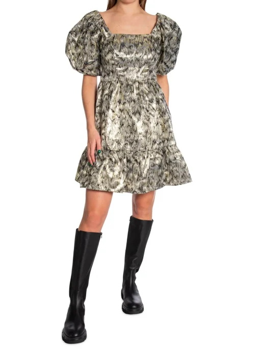 BY MALINA DRESS COLUMBINE MULTI METALLIC