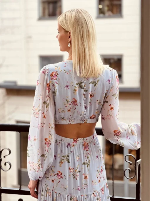 BY MALINA DRESS HOLLIE SOFT FLORAL SKY BLUE