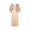 BY MALINA DRESS JUNO SATIN MIDI CHAMPAGNE