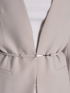 CALVIN KLEIN BLAZER STRUCTURED TWILL SLIM SAND PEBBLE