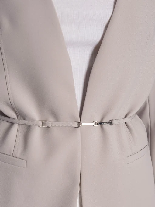 CALVIN KLEIN BLAZER STRUCTURED TWILL SLIM SAND PEBBLE