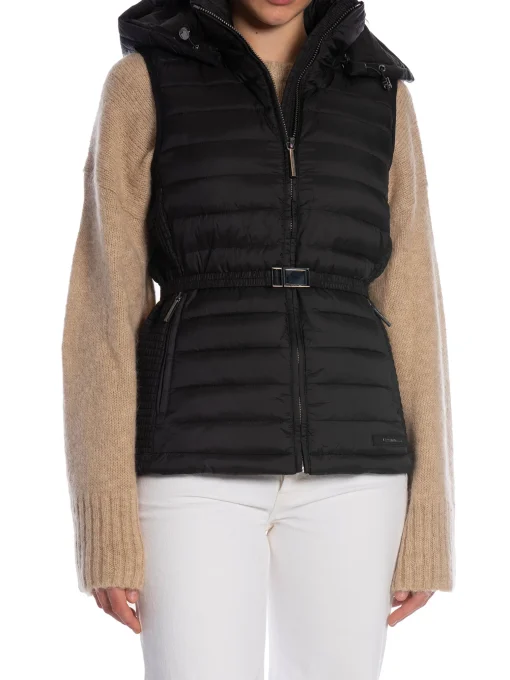 CALVIN KLEIN VEST PADDED WAIST SMOCK BLACK