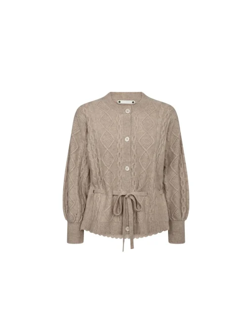 CO'COUTURE CARDIGAN ROW CABLE TIE BONE