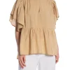 CO'COUTURE TOP MELVIN FRILL POWDER