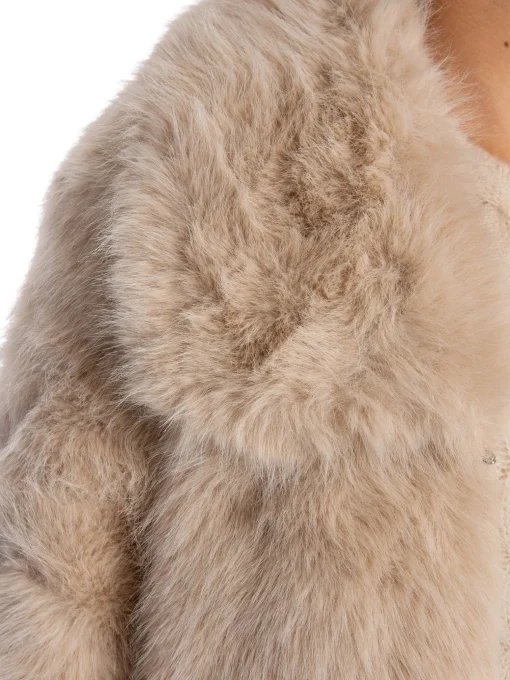 COPPEROSE JACKET SHORT FAUX FUR BEIGE