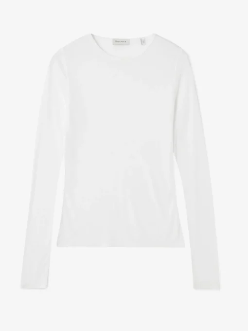 DAGMAR TOP LYOCELL LONG SLEEVE WHITE