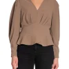 DANET6 TOP SAWYER PEPLUM PURE TAUPE