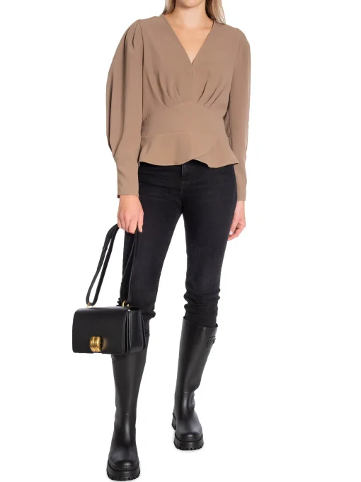 DANET6 TOP SAWYER PEPLUM PURE TAUPE