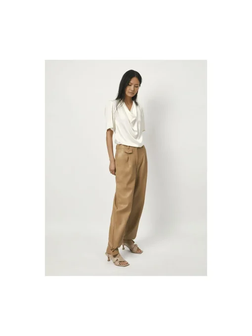 DANTE6 TOP KESWICK SILK DRAPEY BUTTER CREAM