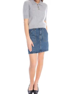 FILIPPA K SKIRT PATCH POCKET MINI WASHED MID BLUE