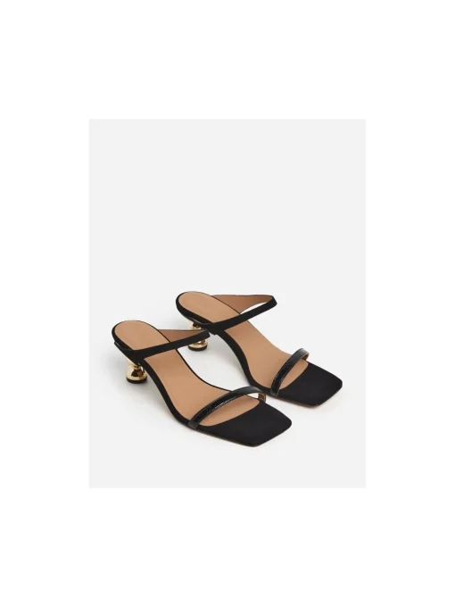 FLATTERED BALLERINA ALI LEATHER SNAKE BLACK