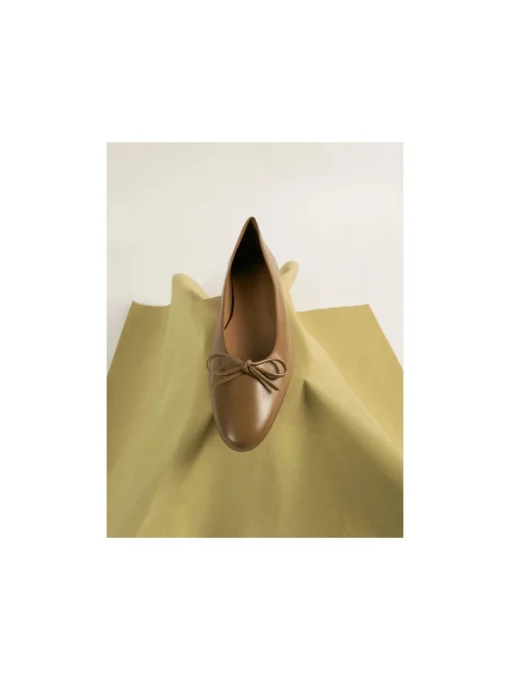 FLATTERED BALLERINA BODIL LEATHER OLIVE