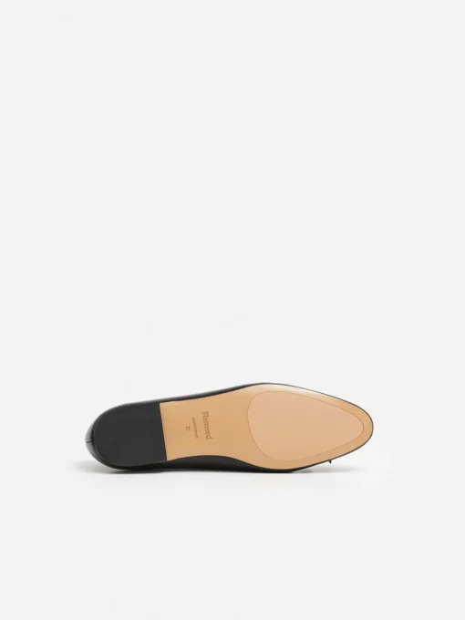 FLATTERED BALLERINA BODIL BLACK LEATHER