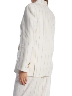 GANT BLAZER PINSTRIPE LINEN CLUB BLAZER EGGSHELL