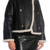 GANT JACKET FAUX SHEARLING SHORT BLACK