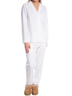 GANT PAJAMA SATIN STRIPE SET WHITE