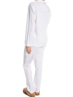 GANT PAJAMA SATIN STRIPE SET WHITE