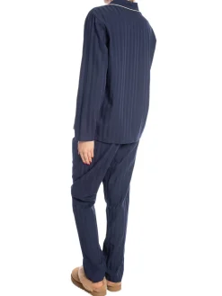 GANT PAJAMA SATIN STRIPE SET EVENING BLUE