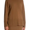 GANT SWEATER HERRINGBONE DETAIL C-NECK CACAO