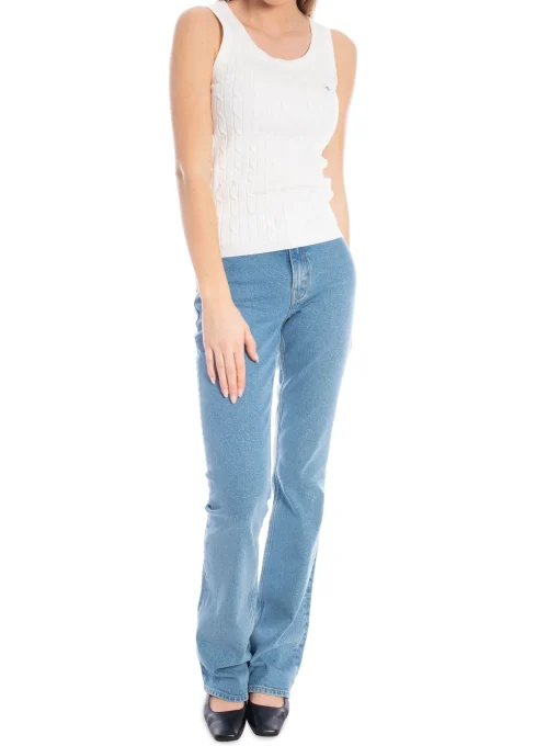 GANT TANK TOP STRETCH COTTON CABLE TANK TOP EGGSHELL