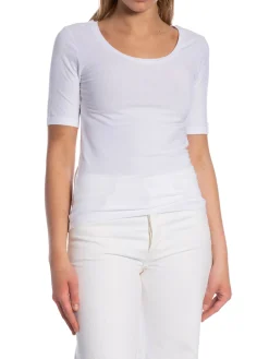 GANT TOP SLIM COT/ELA  SCOOP NECK WHITE