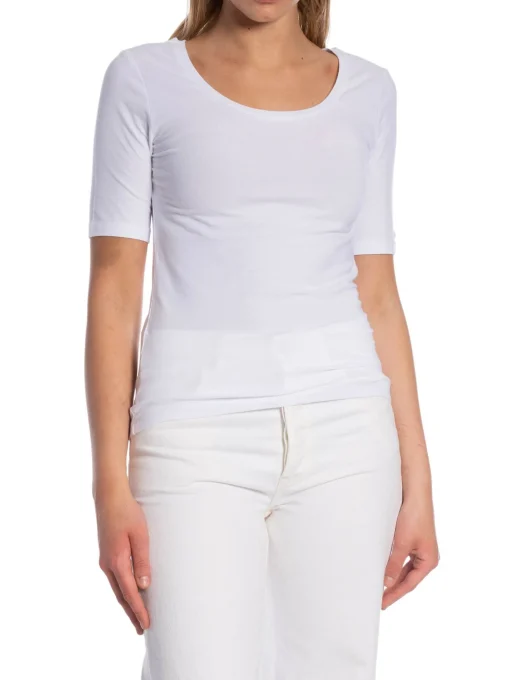 GANT TOP SLIM COT/ELA  SCOOP NECK WHITE