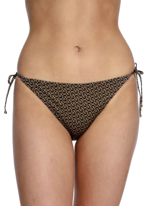GESTUZ BIKINI BOTTOM PIL BROWN LOGO