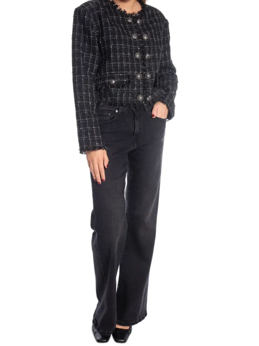 GESTUZ JACKET GAELLY BLACK WHITE CHEC
