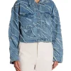 GESTUZ JACKET LARISAGZ FRAYERED DENIM BL