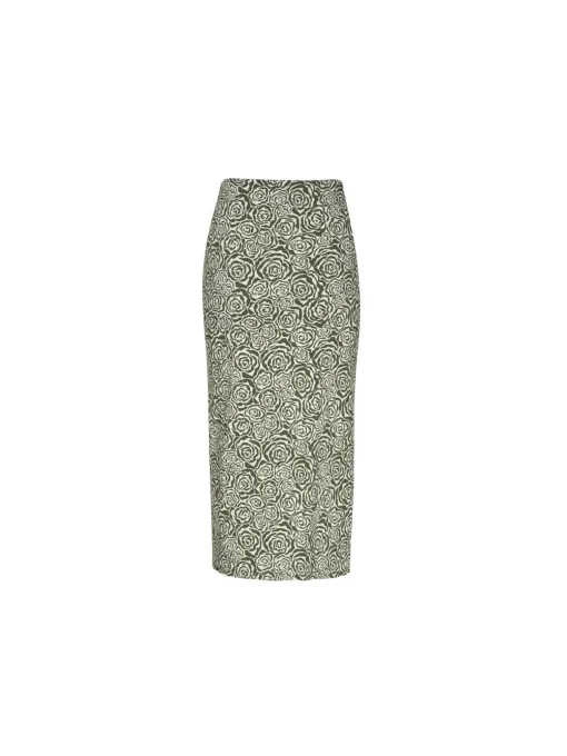 GESTUZ SKIRT ROSILLE CHIVE GREEN ROSE
