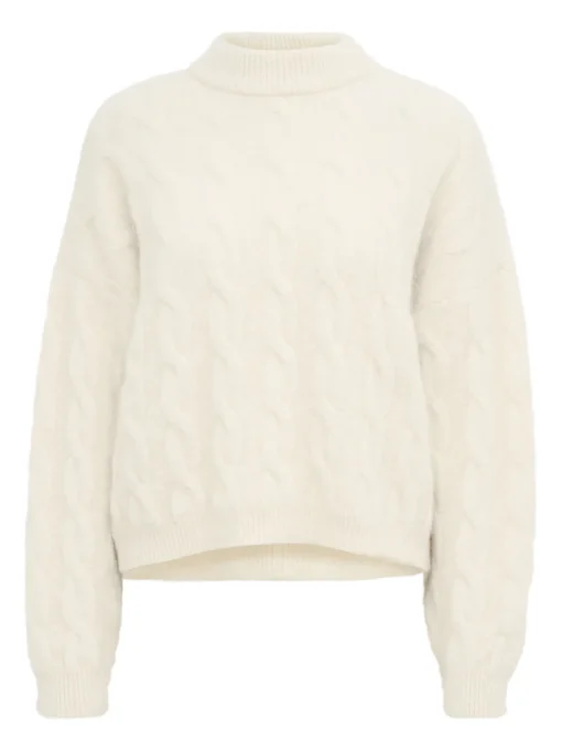GESTUZ SWEATER SAFIA CABLE PULLOVER EGRET
