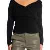 GESTUZ TOP ALPHA OFF SHOULDER BLACK
