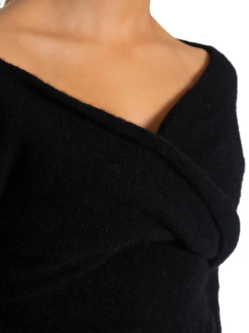 GESTUZ TOP ALPHA OFF SHOULDER BLACK