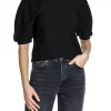 GESTUZ TOP RIFA PUFF BLACK