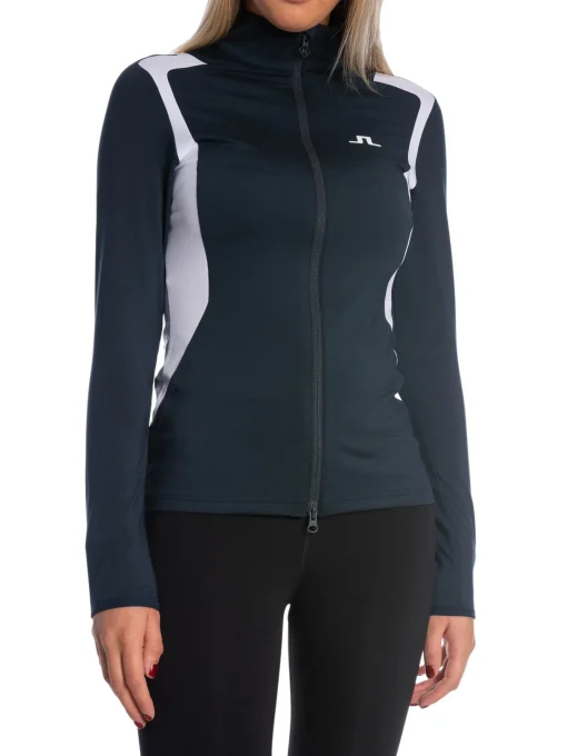J.LINDEBERG TOP MAE ZIP MID LAYER NAVY