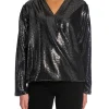 LEVETE ROOM BLOUSE EVELYN BLACK COMBI