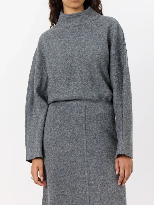 LEVETE ROOM BLOUSE ICON 2 DARK GREY MEL