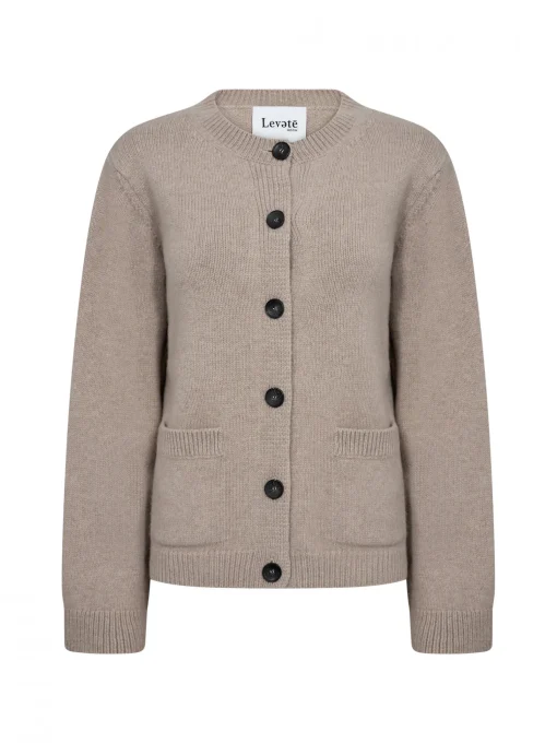 LEVETE ROOM CARDIGAN PERLE 9 DOVE MELANGE