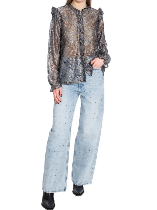 LEVETE ROOM SHIRT LR ELIZA BLACK COMBI
