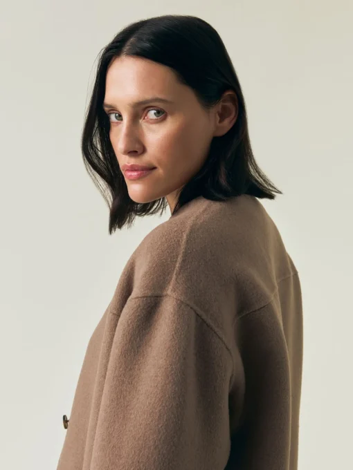LEXINGTON JACKET DOUBLE FACED WOOL BLEND LIGHT BROWN