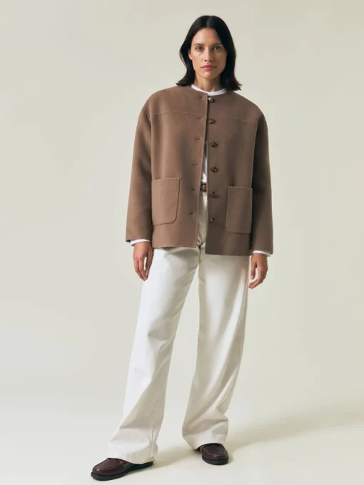 LEXINGTON JACKET DOUBLE FACED WOOL BLEND LIGHT BROWN