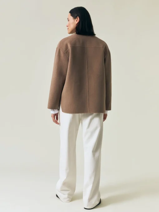 LEXINGTON JACKET DOUBLE FACED WOOL BLEND LIGHT BROWN
